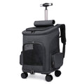 Portable Folding Trolley Pet Backpack With Universal Wheel Trolley